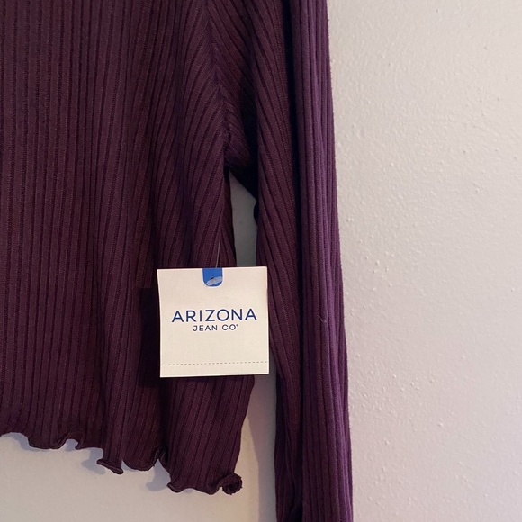 Cropped Long Sleeve Ribbed Y2K Top XL Arizona Jean Co NWT - Picture 3 of 5